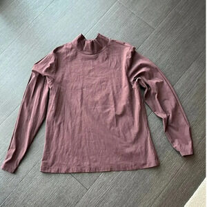 Frank and Oak Brown Mock Neck Casual Pullover Top Size XL